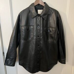 Aritzia Wilfred Black Leather Jacket